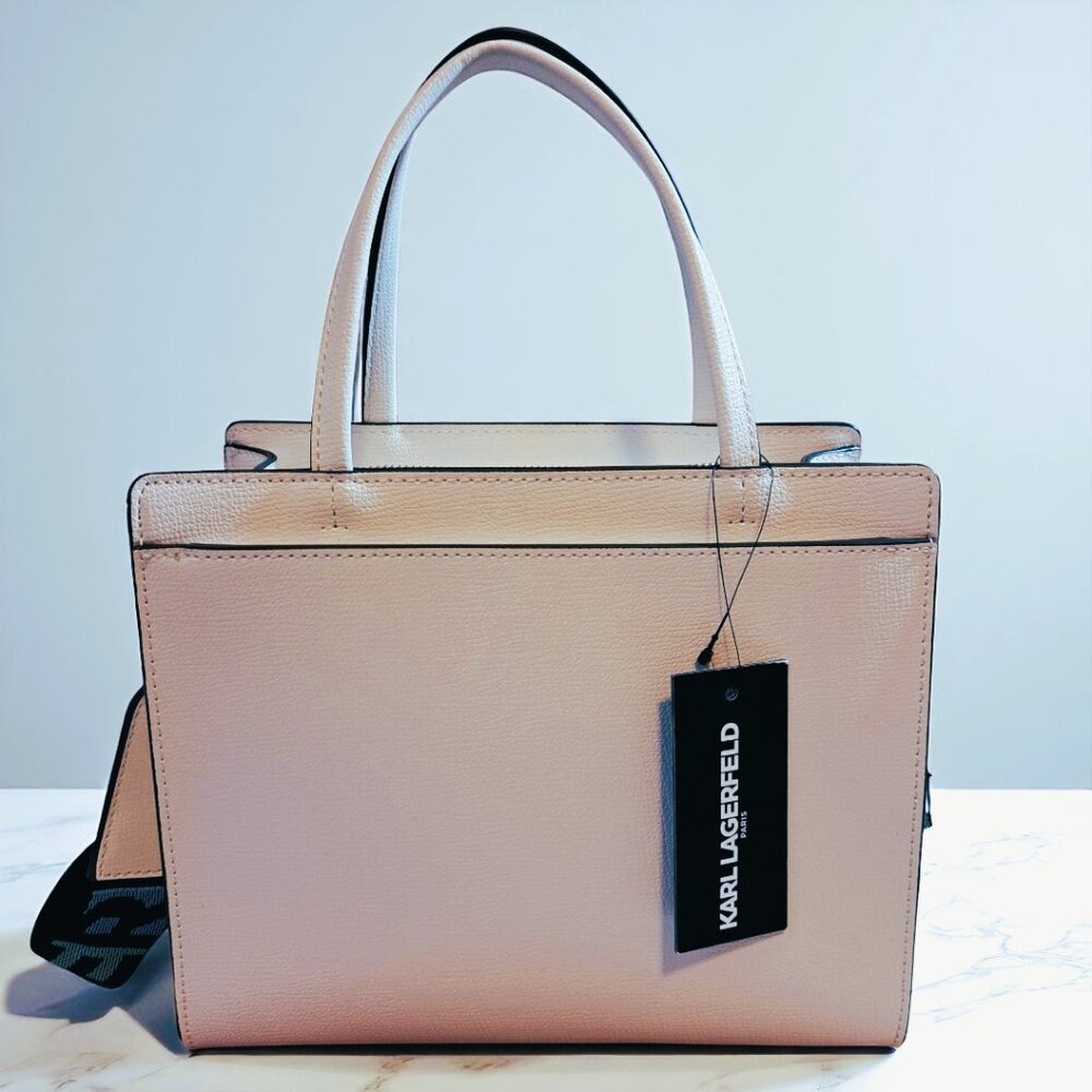 Karl Lagerfeld w Choupette Paris Maybelle Satchel with Coin Pouch White/Black NW - Picture 7 of 10